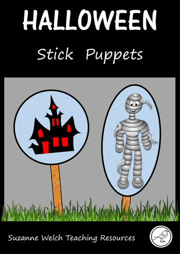 Stick Puppets  -  HALLOWEEN  -  74 puppets!