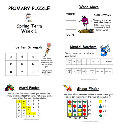 Primary Puzzle Bundle | Teaching Resources