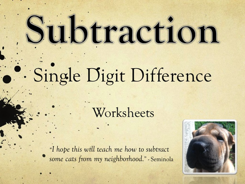 Single Digit Subtraction Worksheets - Horizontal (15 pages)
