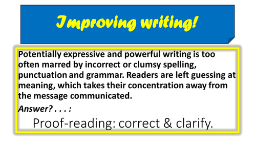 Improving writing at KS4: Proof reading & SPaG exercises1