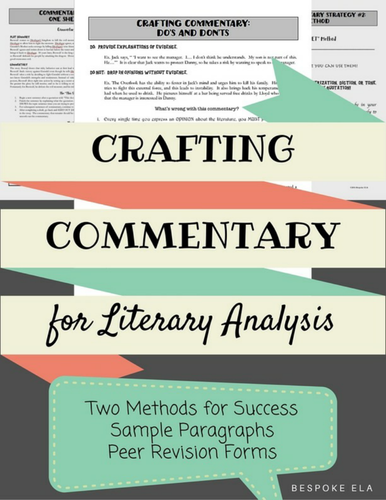 Crafting Commentary for the Literary Analysis Essay