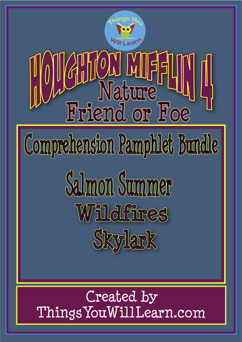 Nature Friend or Foe Comprehension Pamphlets (Houghton Mifflin 4 Theme 6)