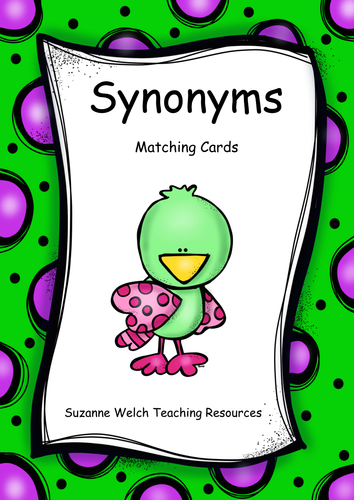 Synonyms - matching cards - 88 pairs!