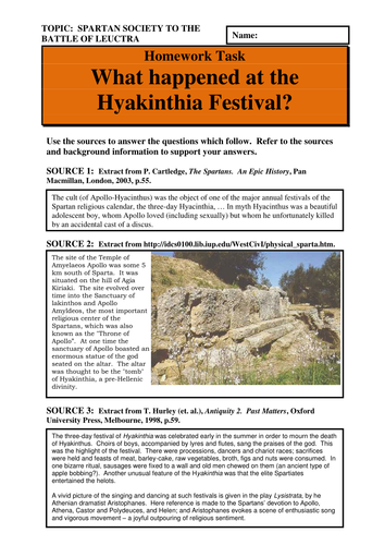What happened at the Hyakinthia Festival?