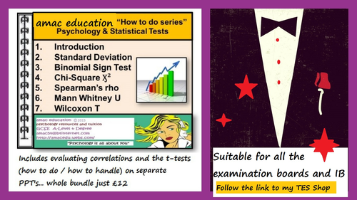 A-Level  and IB Psychology ‘STATS@PSYCH Series’: Statistical Tests + Evaluating Correlations all in one bundle: