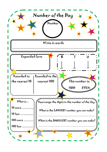 Number, Word and Shape of the Day