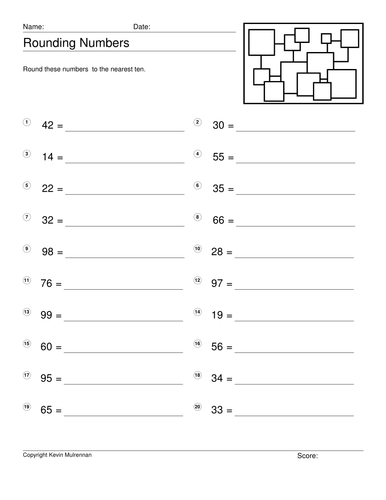 teaching resources worksheets rounding numbers to the nearest ten