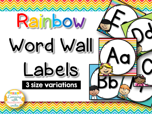 Word Wall Labels - Rainbow