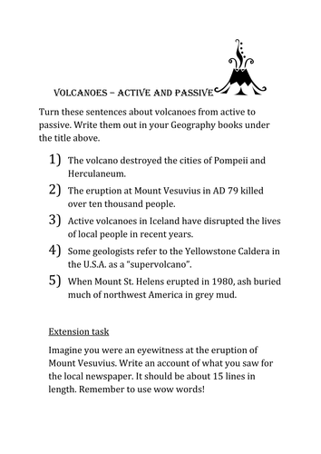 Passive and Active - Volcanoes