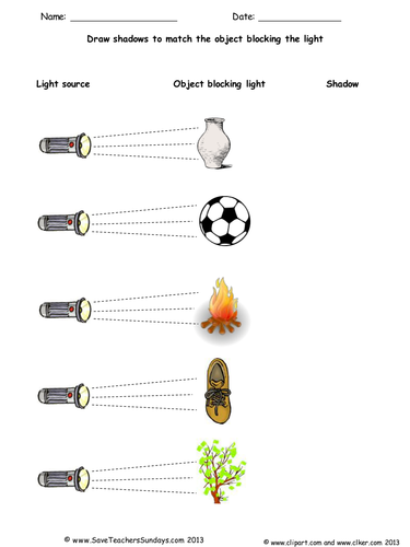 Drawing Shadows KS2 Lesson Plan and Worksheet