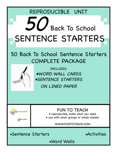 50 Back to School Sentence Starters