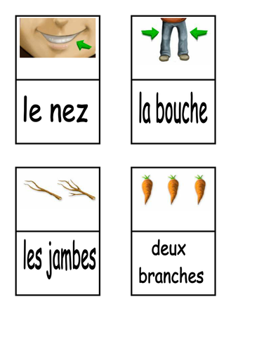 French dominoes and pairs linked to The Snowman (Tout Le Monde Level 1 Module 2)