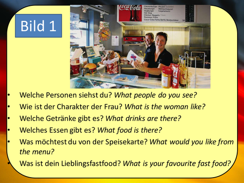 Stimmt 1 Chapter 5 (Gute Reise) GCSE Style role play, picture description and translation