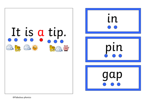 RWI set 1 booklet- i n o g p cvc vc decodable words Phonics Reception