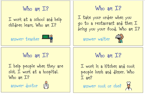 Make Some Inferences! 2 Flashcard Games for Who am I? & Where am I?