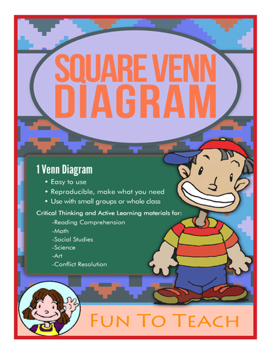 2 Square Venn Diagram - Graphic Organizer and Lesson Plan