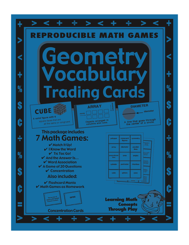 Geometry - Math Vocabulary Trading Cards - Math Games and Lesson Plan