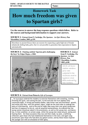 How much freedom was given to Spartan girls?