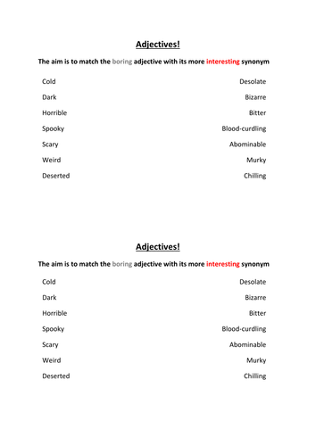 KS3 English Gothic Writing Resources