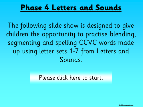 Phonics - Letters and Sounds, Phase 4 CVCC Words, pack 1