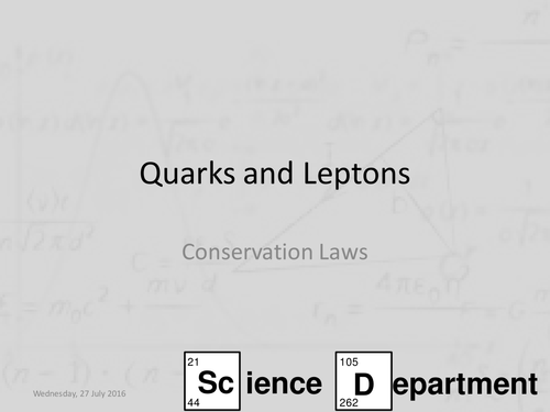 AQA A-Level Physics Chapter 2 Quarks and Leptons