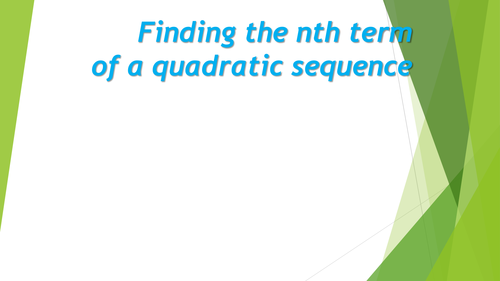 Finding the nth term of a quadratic sequence