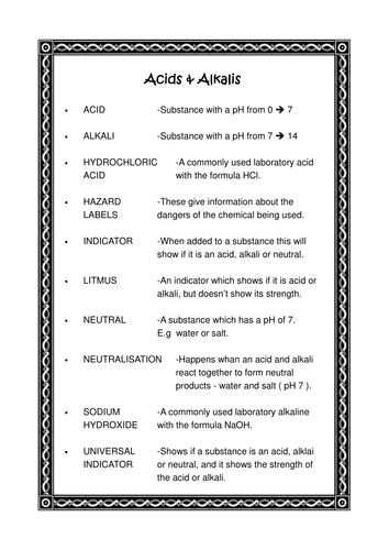 Science Word Bank Glossaries