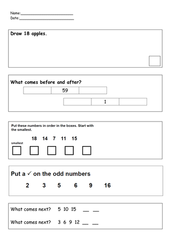 assessment- year1 (kg)- mathematics