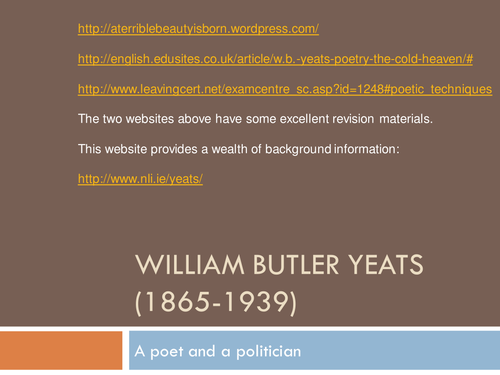 W. B. Yeats Unit for OCR AS