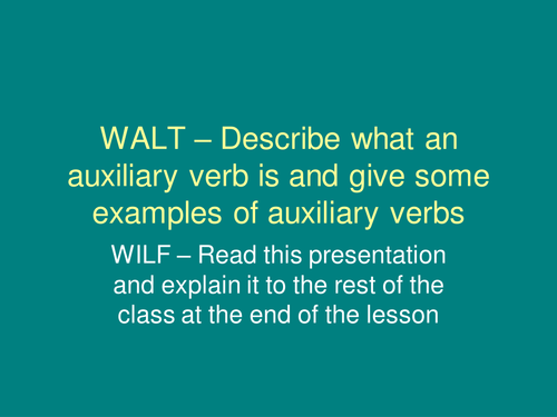 Powerpoint Presentation on Auxilliary Verbs