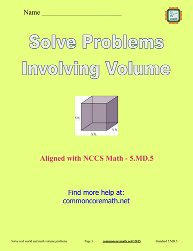 Solve Problems Involving Volume - 5.MD.5