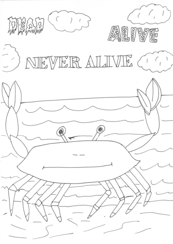 Dead, Alive, Never Lived: Ocean Theme: Crab Worksheet to Colour In