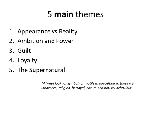 Theme posters for Macbeth