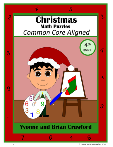 Christmas  Math Puzzles - 4th Grade