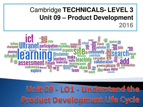 Cambridge Technicals - 2016 Specification - ICT - Unit 09 - Product Development