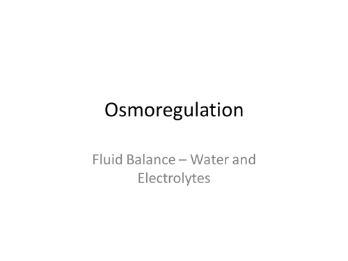 Osmoregulation