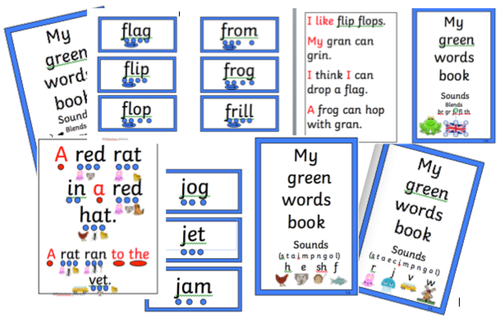 RWi set 1 and set 2 decodable booklets plus word families 28 books Reception Year 1 EYFS Phonics