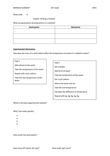 Key science skills worksheets-GCSE level- Prep for the new GCSE exams