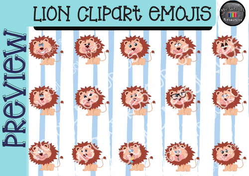 Lion Emoticon / Emoji Clipart