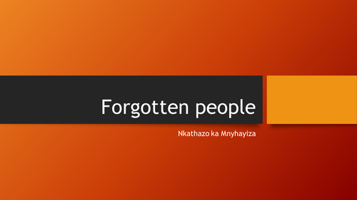 Poetry Lesson - Forgotten People