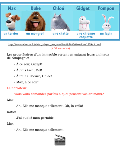 Comme des bêtes: French language trailer for the SECRET LIFE OF PETS transcribed