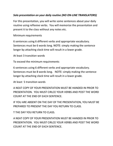 mi rutina diaria solo presentation