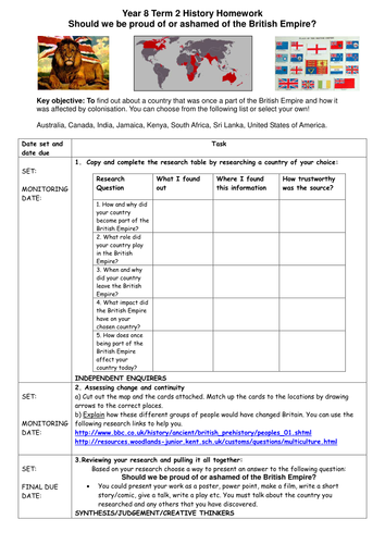 homework ideas ks3