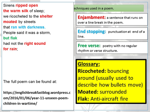 Unseen Poetry Practice Lesson: 'Children in Wartime'