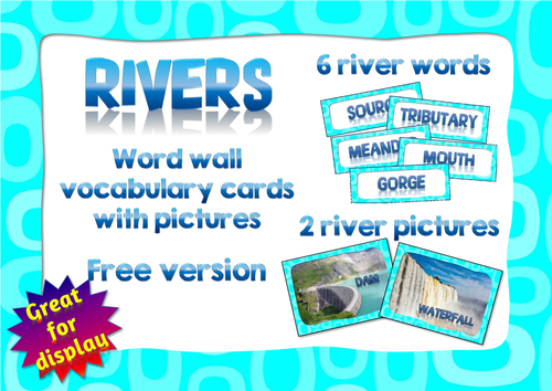 River words and pictures for class display (free version)