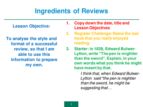 review writing format