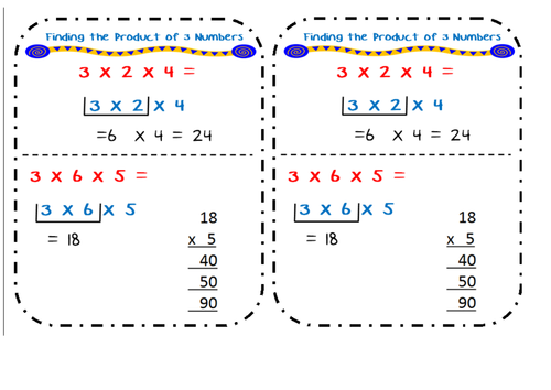 Calculating the Product of 3 numbers / Multiply 3 numbers togeter 3x3x3