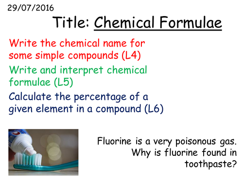 C1 2.4 Chemical formulae