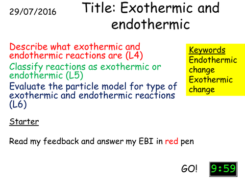 C1 3.6 Exothermic and endothermic reactions