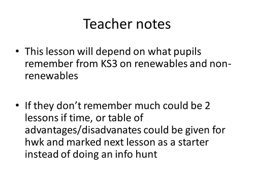 Renewable and non-renewable energy AQA 2018